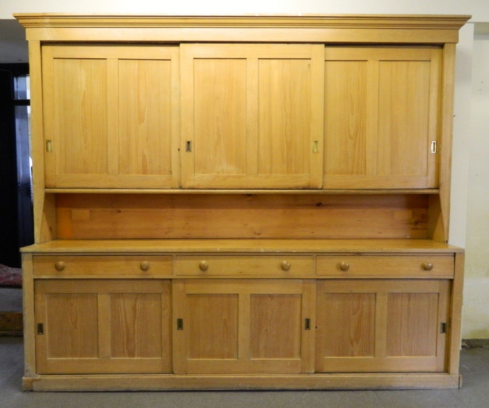 large pine housekeepers cupboard