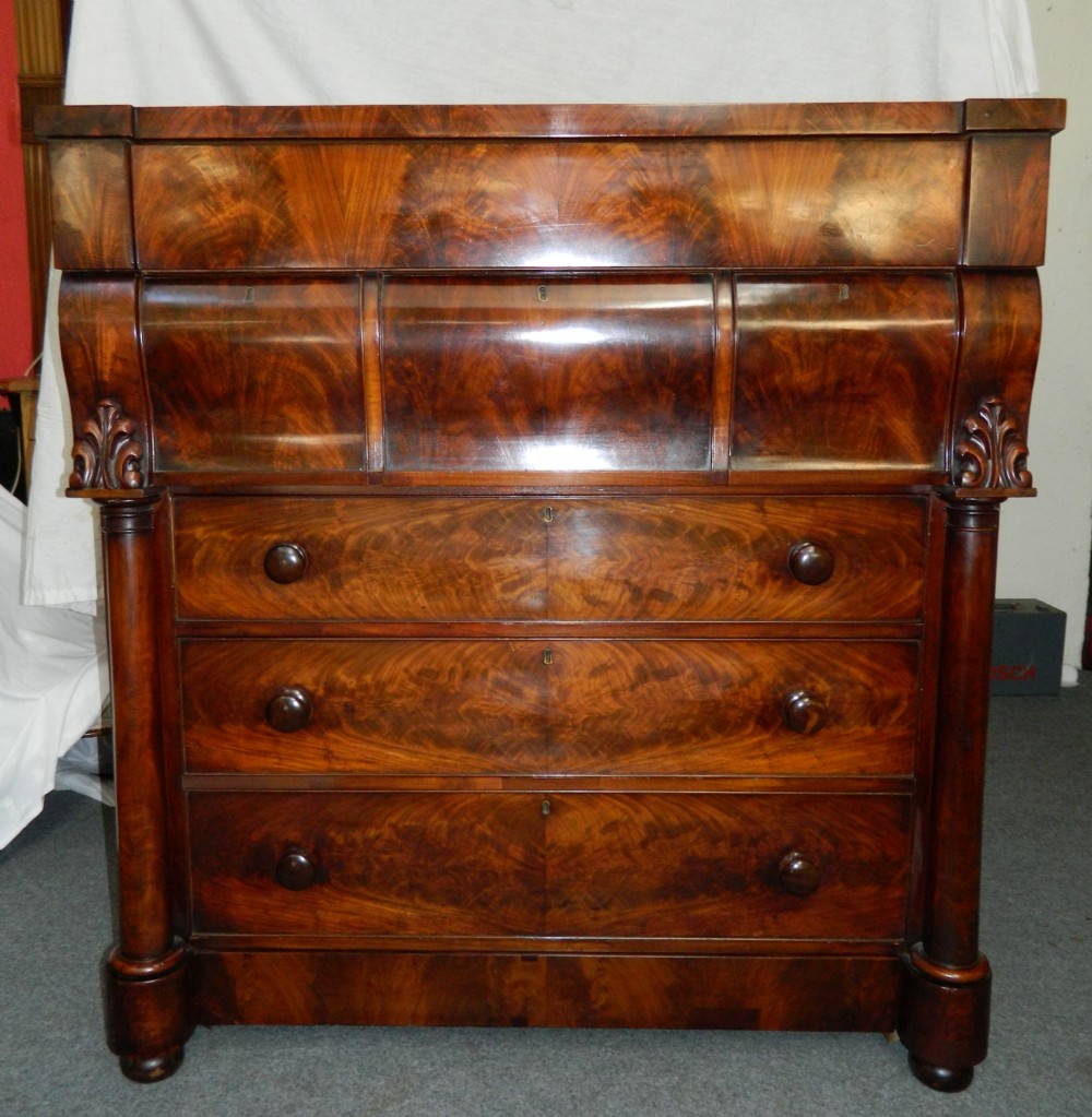 large mahogany scotch chest of drawers