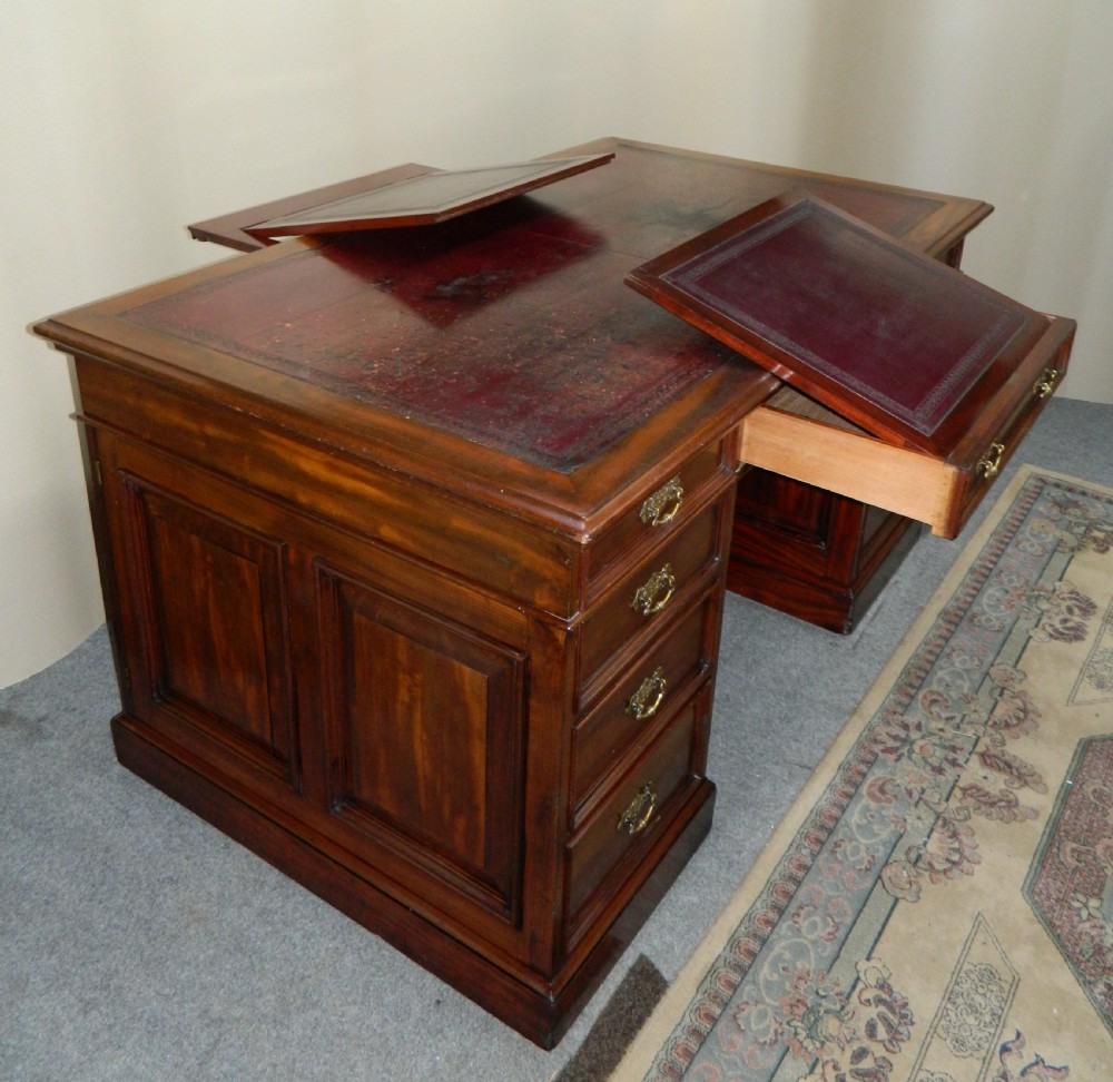 mahogany partners desk by J & T Scott Edinburgh View II