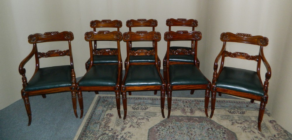 fine quality set of 8 William IV mahogany dining chairs - circa 1830 View X