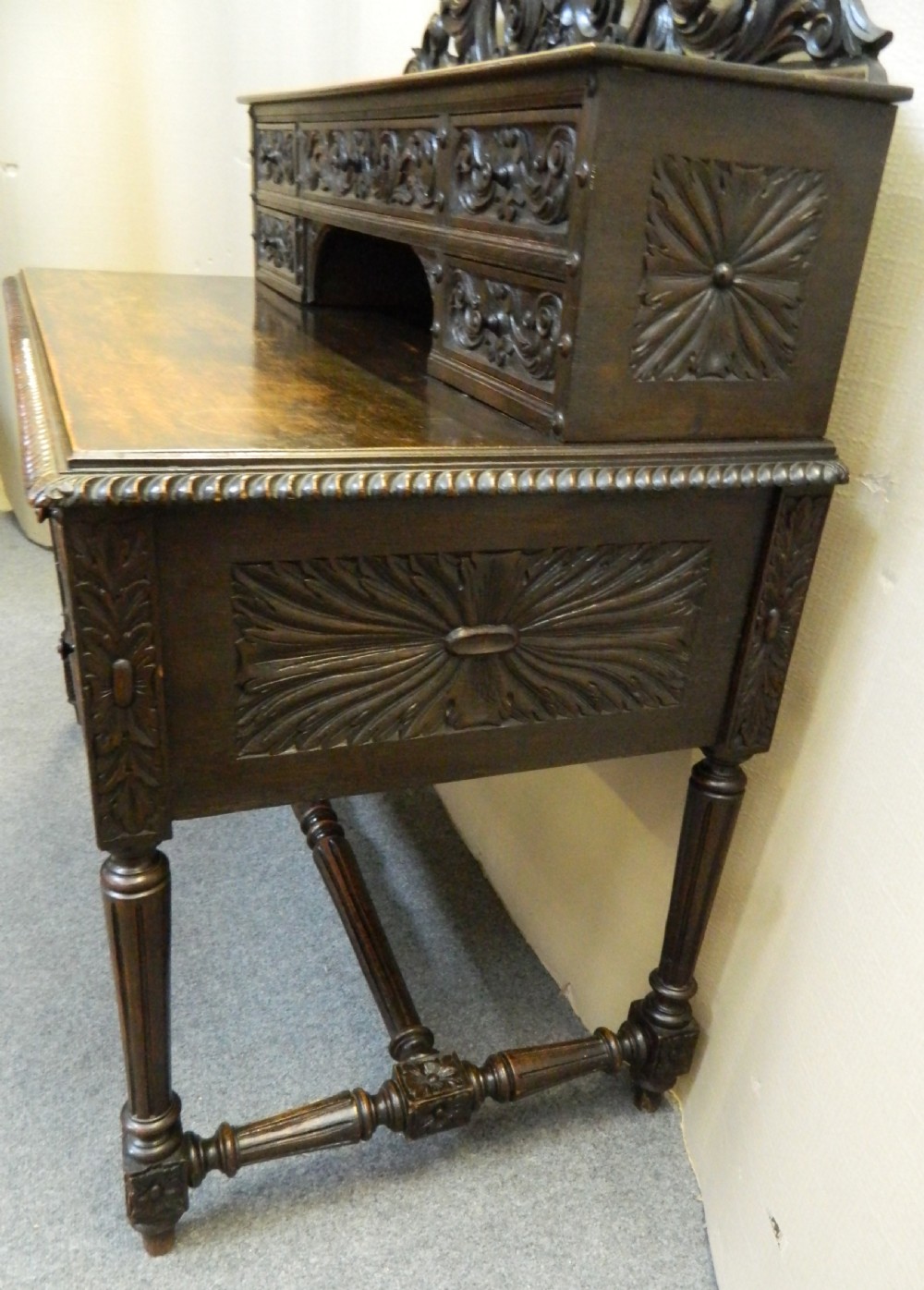 carved oak desk  View III