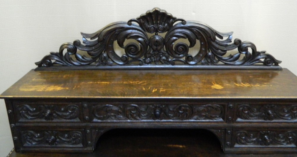 carved oak desk  View V