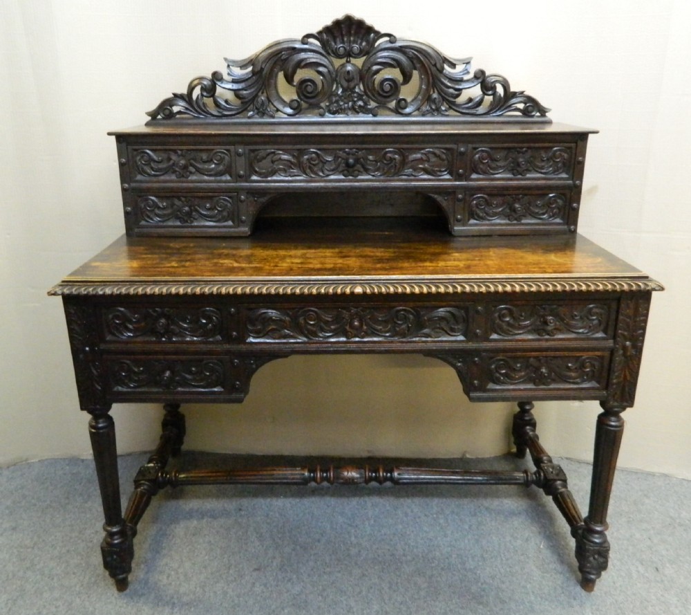 carved oak desk  View VII