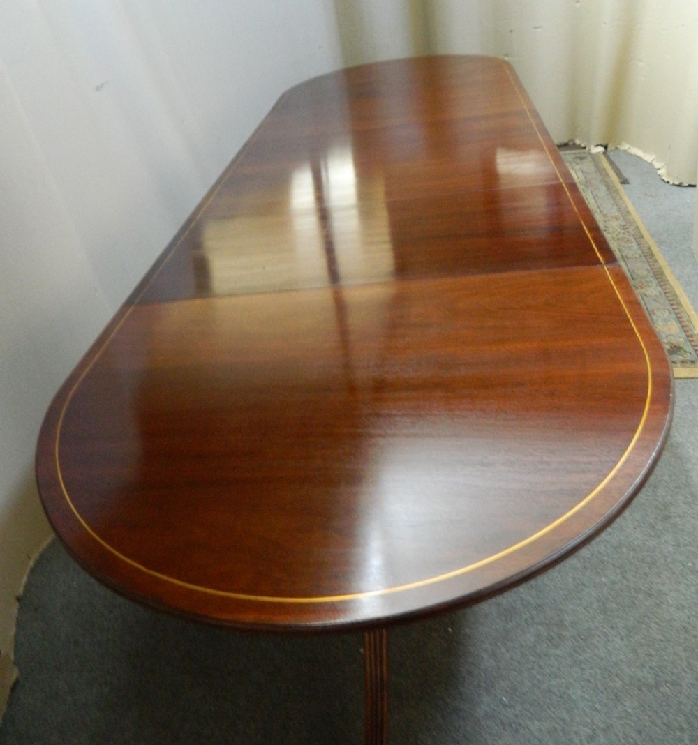 large 12'  mahogany triple pillar dining table View V