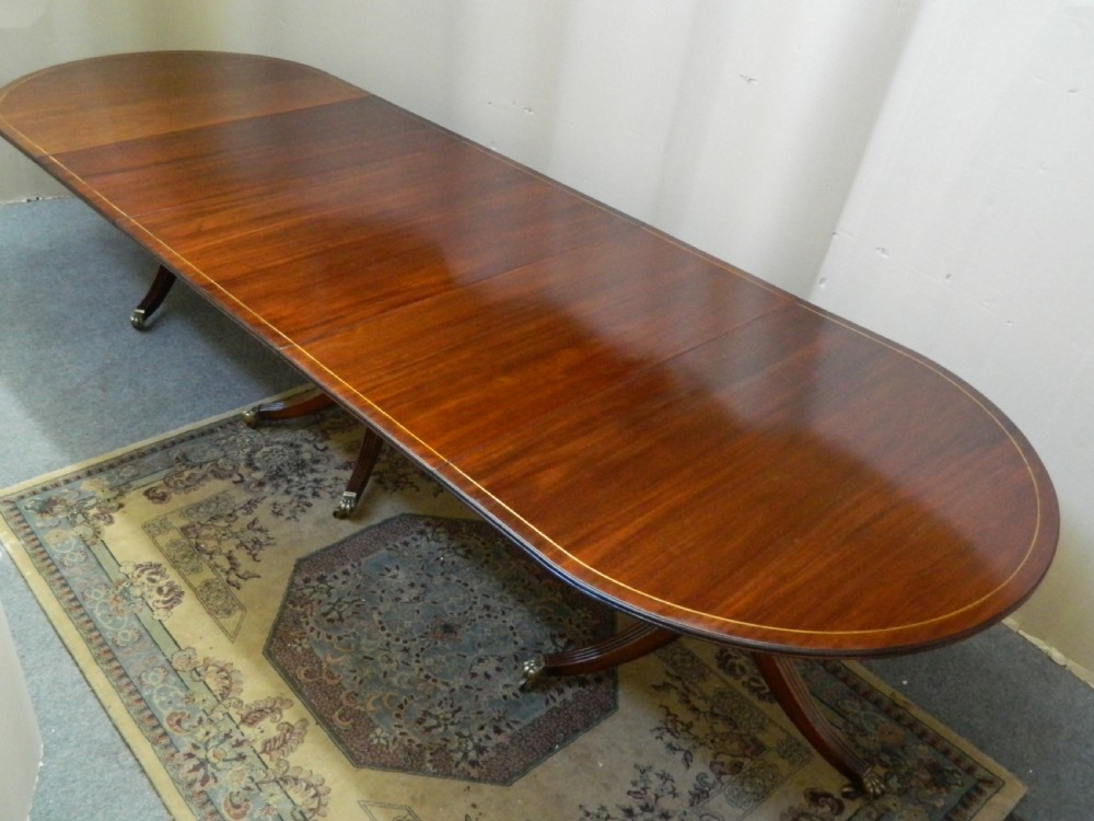 large 12'  mahogany triple pillar dining table View VIII