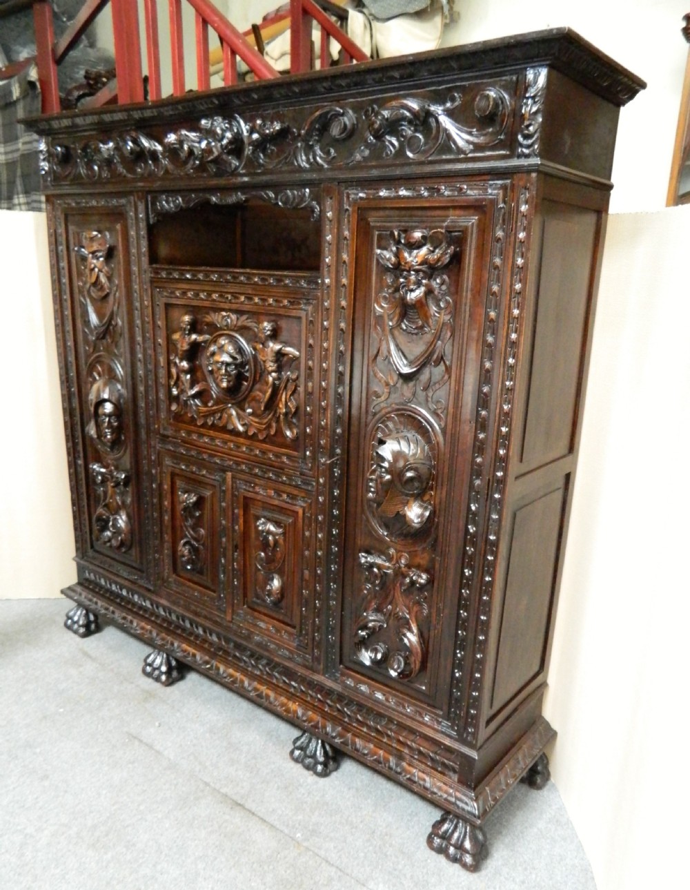 large carved oak cupboard View II