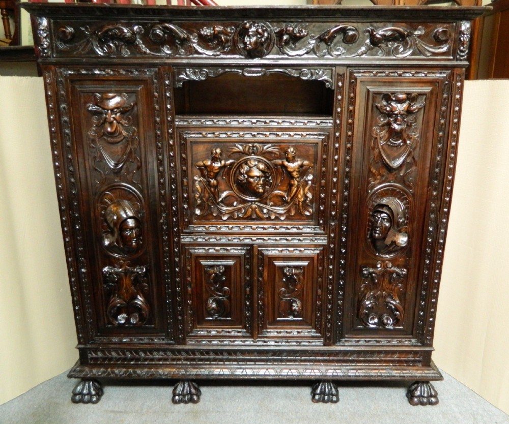 large carved oak cupboard View X