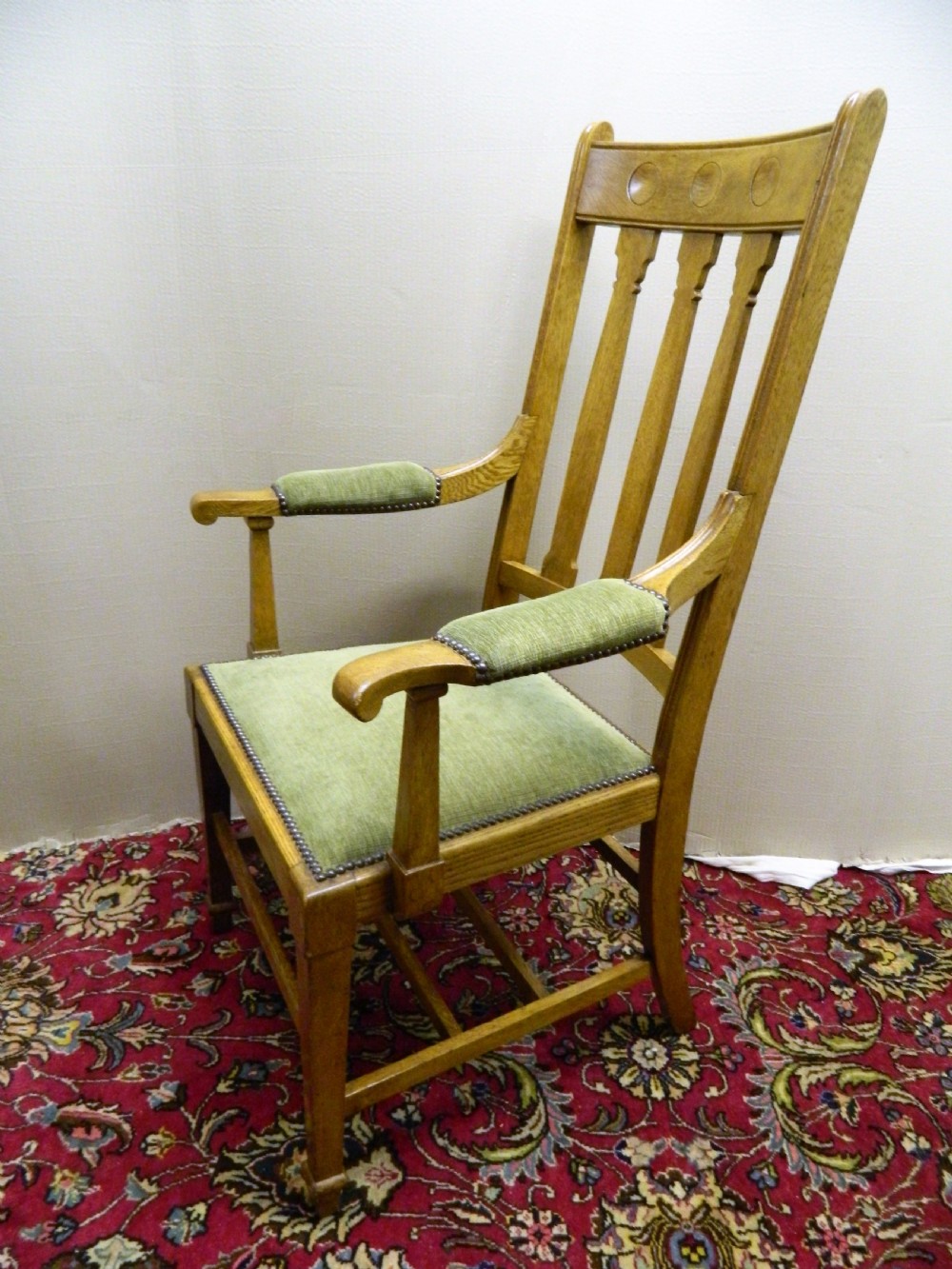 Pair of Arts & Crafts oak armchairs - Shapland & Petter View IV