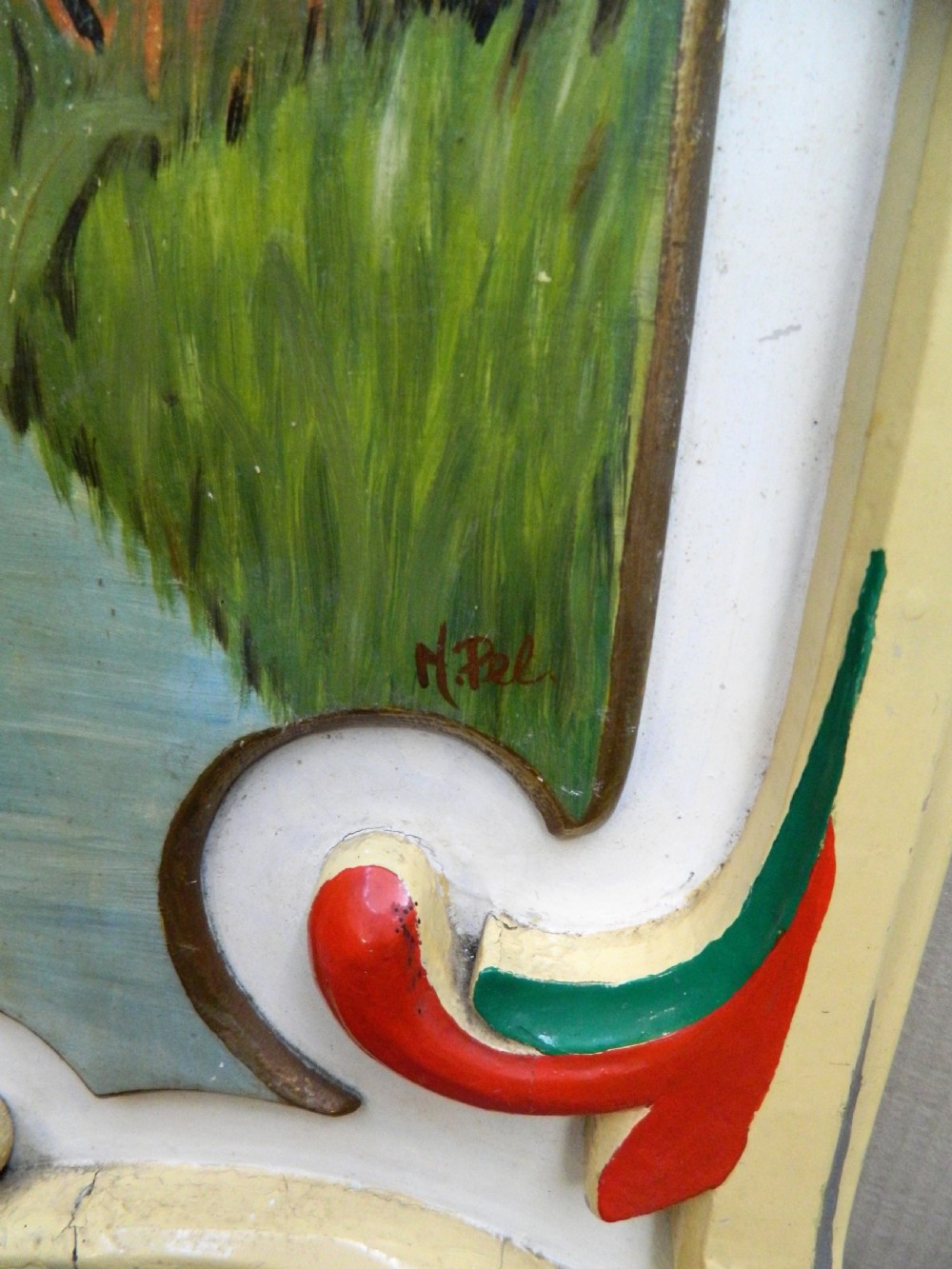 pair of painted fairground panels View VII