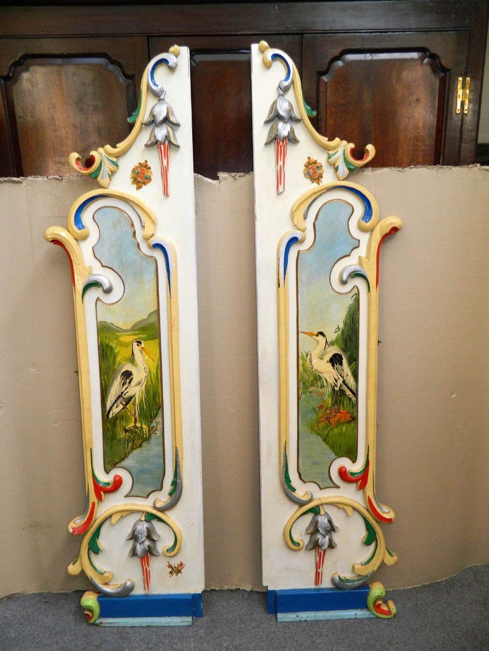pair of painted fairground panels View IX