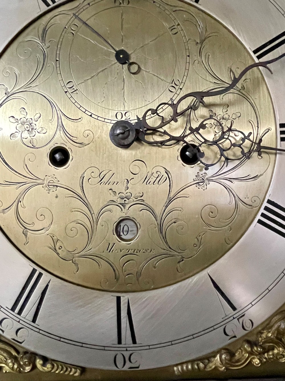 Scottish moon roller longcase clock  View II