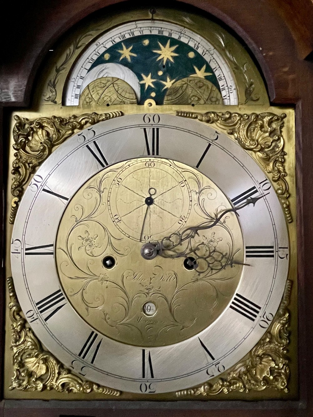 Scottish moon roller longcase clock  View III