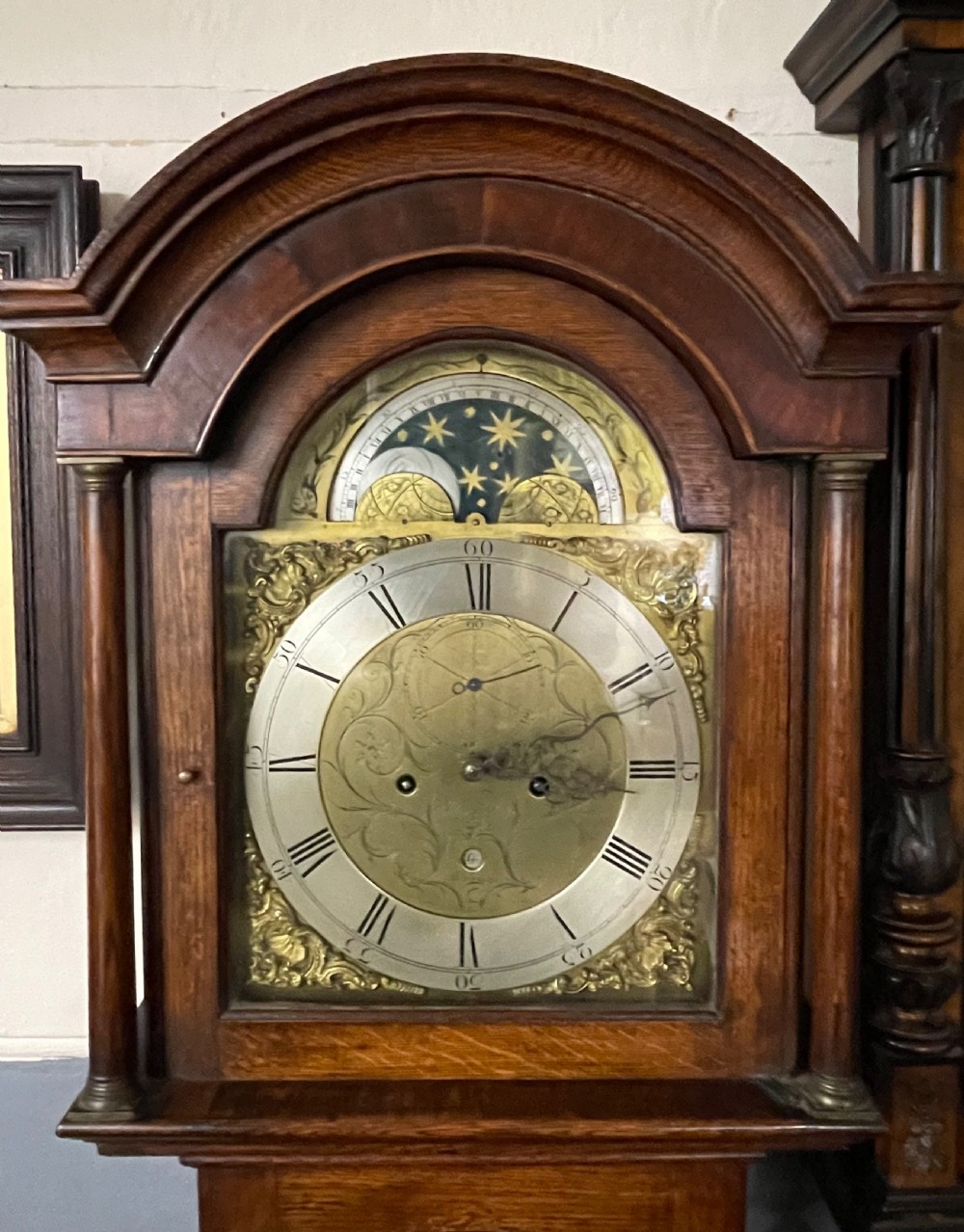 Scottish moon roller longcase clock  View IV