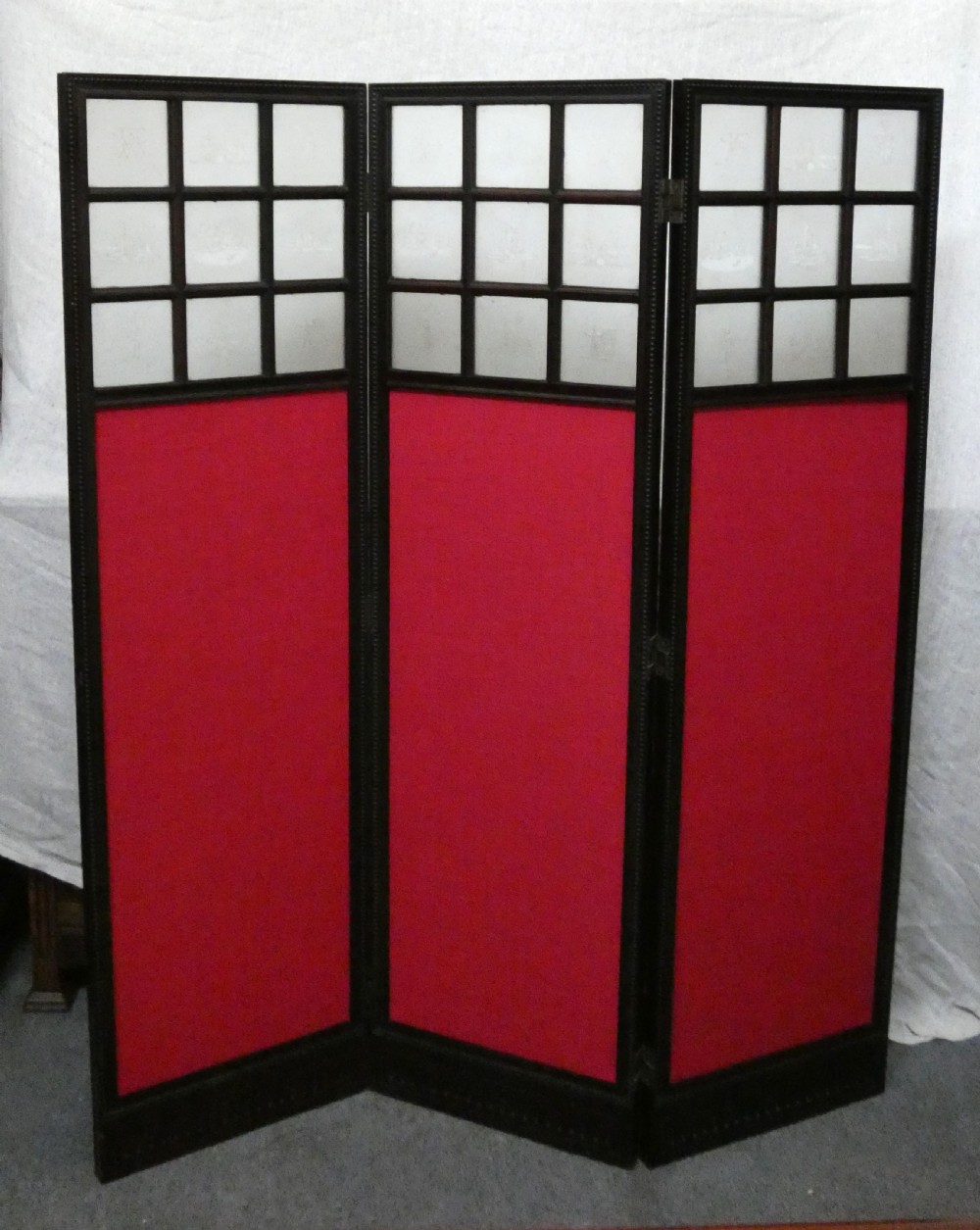 Unusual etched glass room screen - Dutch ?