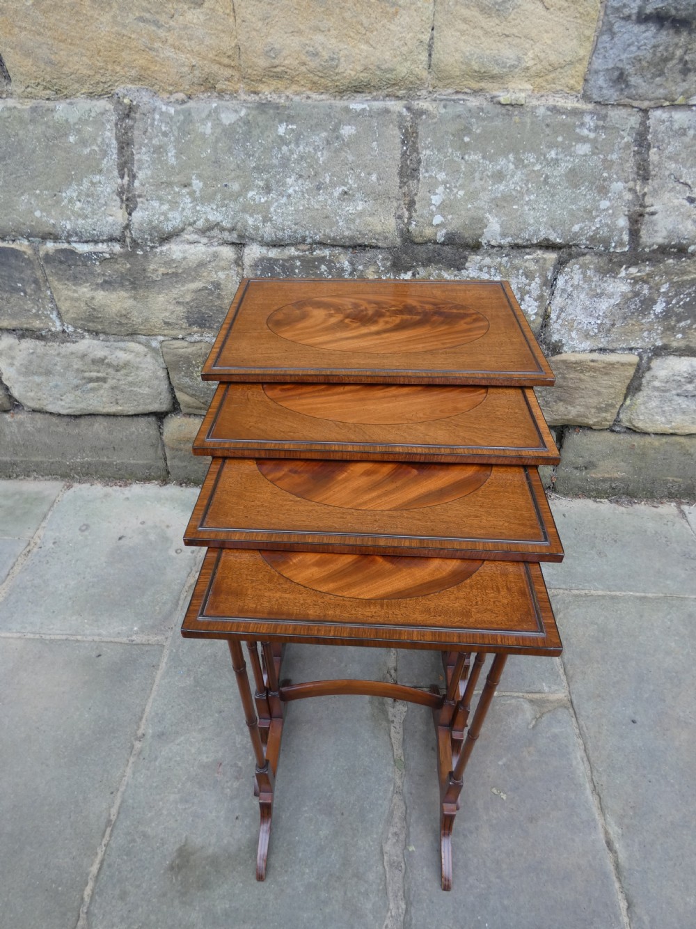 Mahogany nest of four tables View III