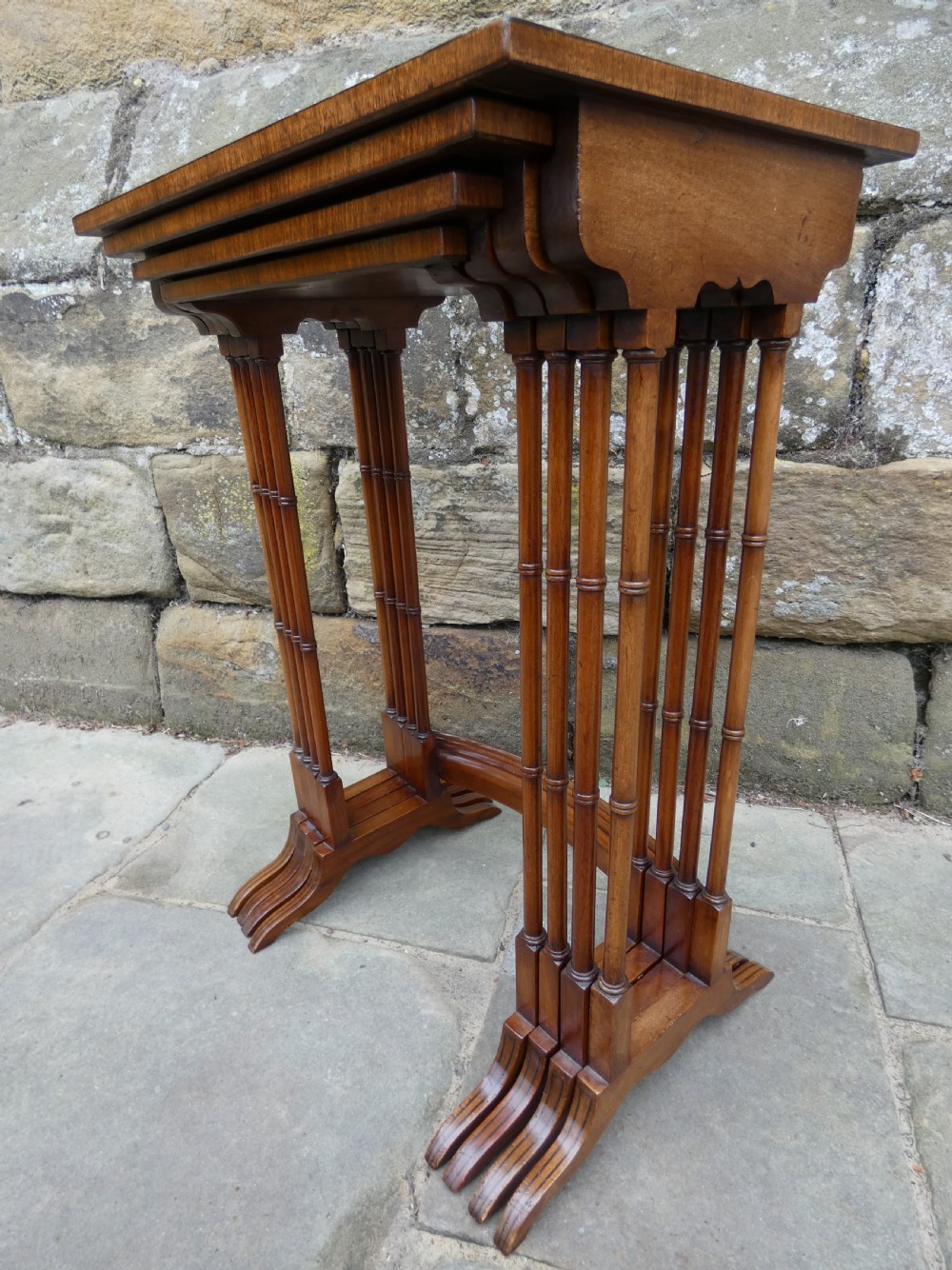 Mahogany nest of four tables View V