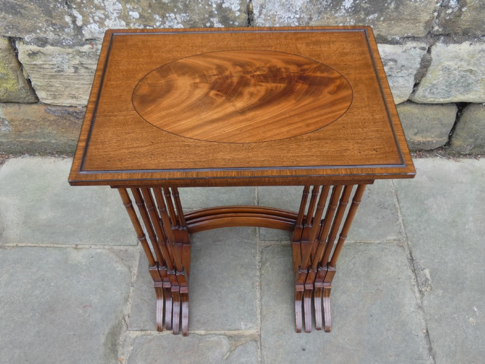 Mahogany nest of four tables View VII