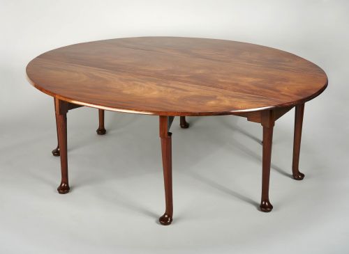 Exceptional Mid-eighteenth Century Oval Drop-leaf Dining-table of Unusually Large Size