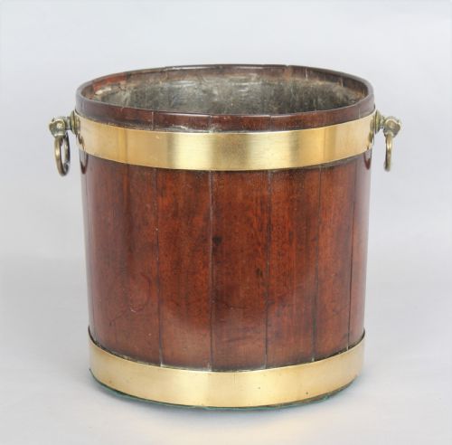 George III Period Small Mahogany and Brass Banded Tub