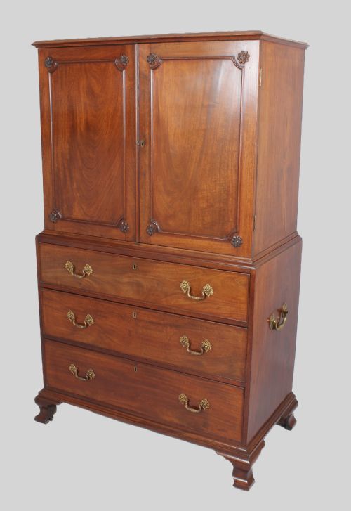 fig 1. A delightfully small 18th century mahogany cabinet