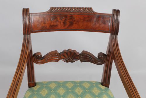 fig 1. Early 19th century Regency period mahogany arm/desk chair