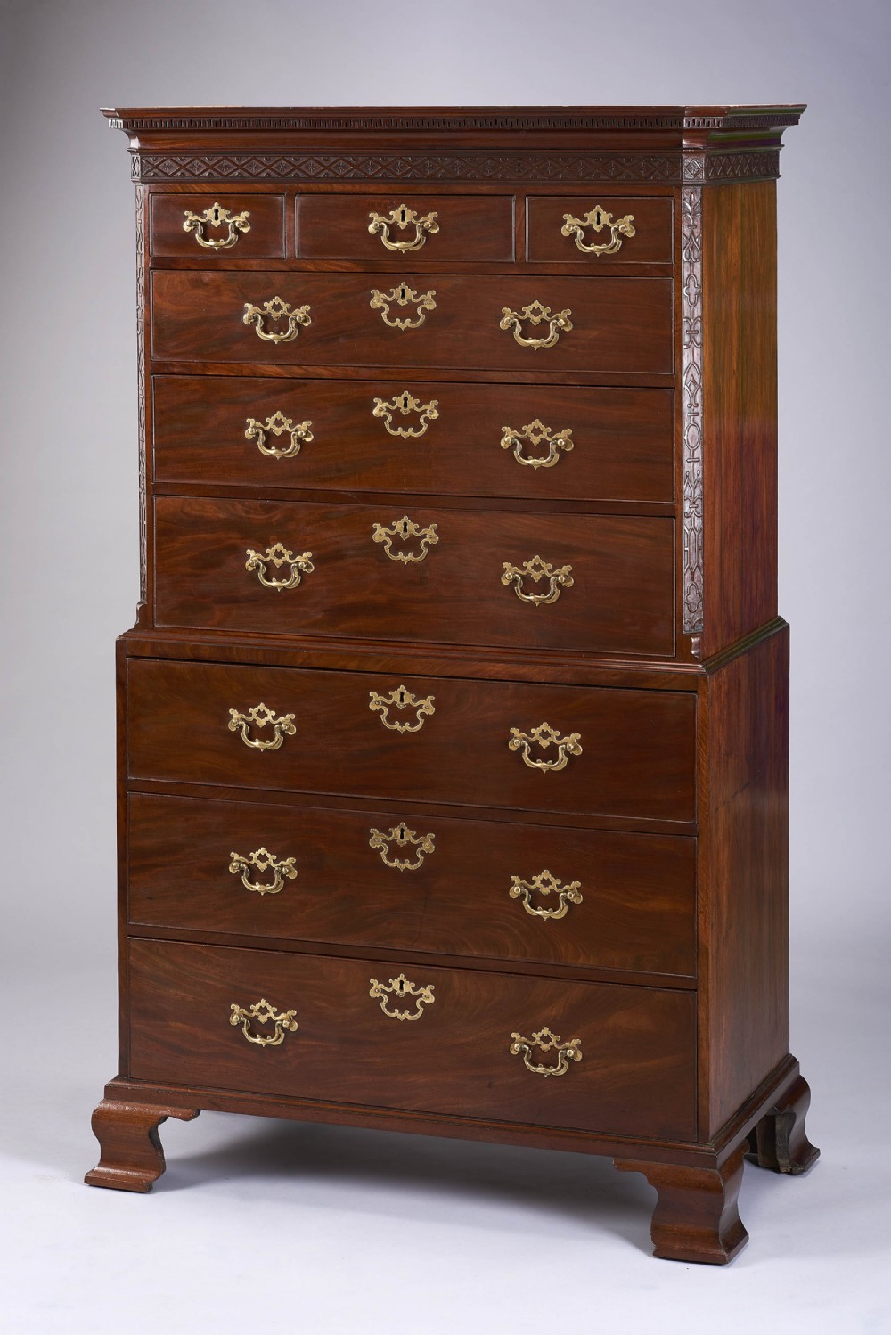A fine and handsome George III period mahogany chest on chest