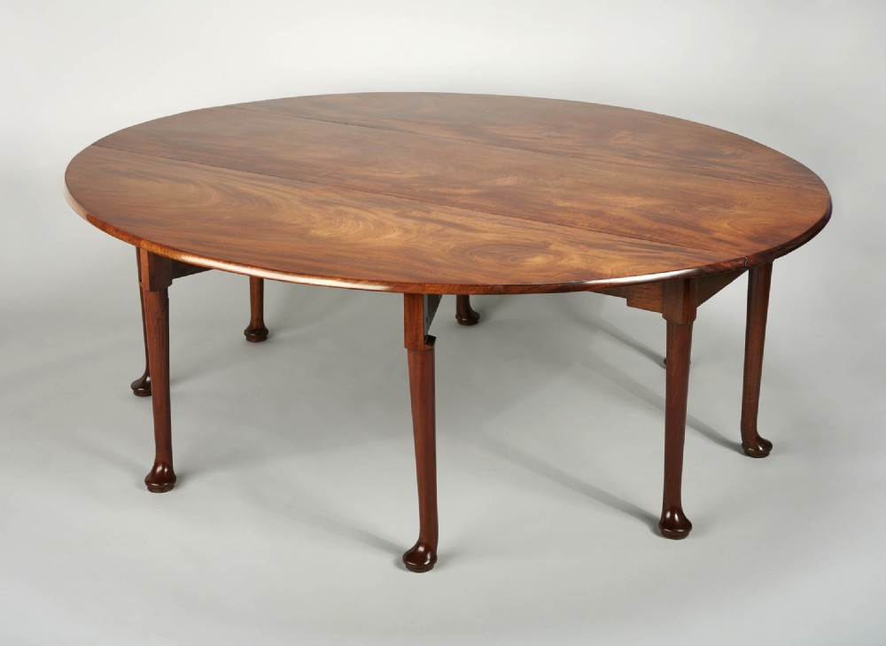 Exceptional mid-eighteenth century oval drop-leaf dining-table of unusually large size