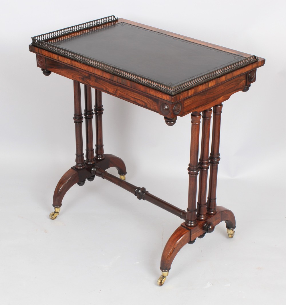 A fine George IV period rosewood small writing table View II