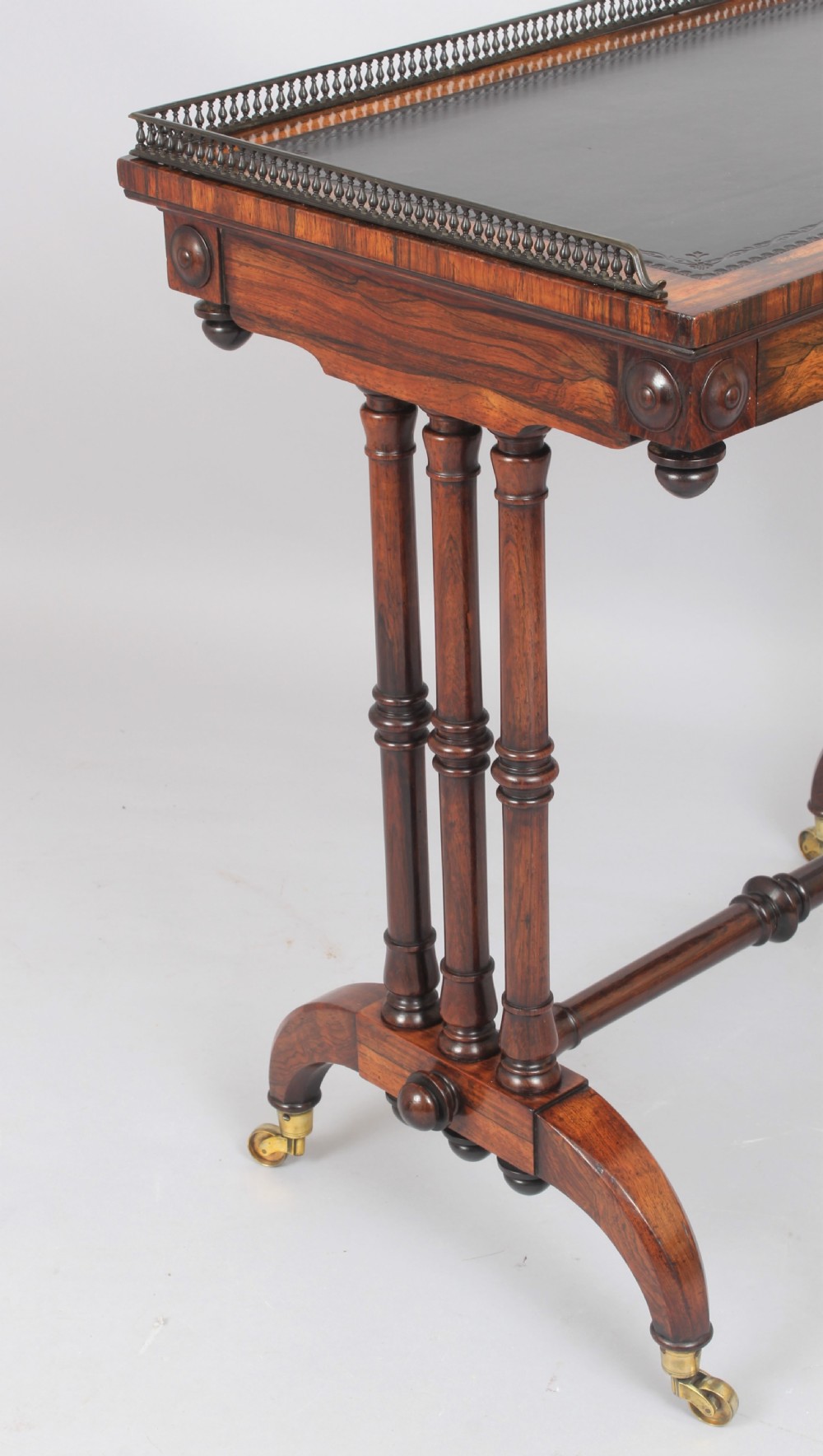 A fine George IV period rosewood small writing table View IV