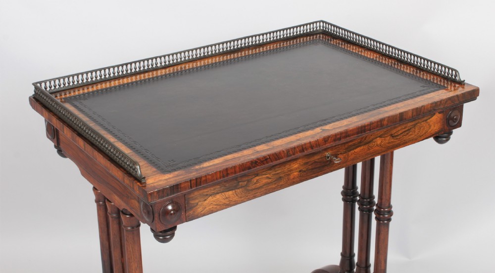 A fine George IV period rosewood small writing table View VI