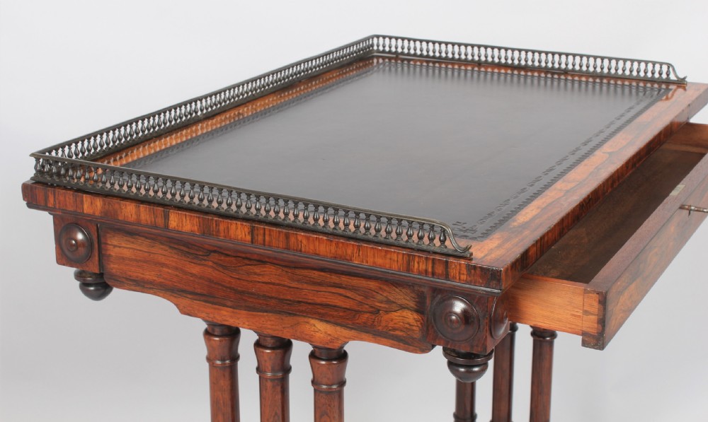 A fine George IV period rosewood small writing table View VII