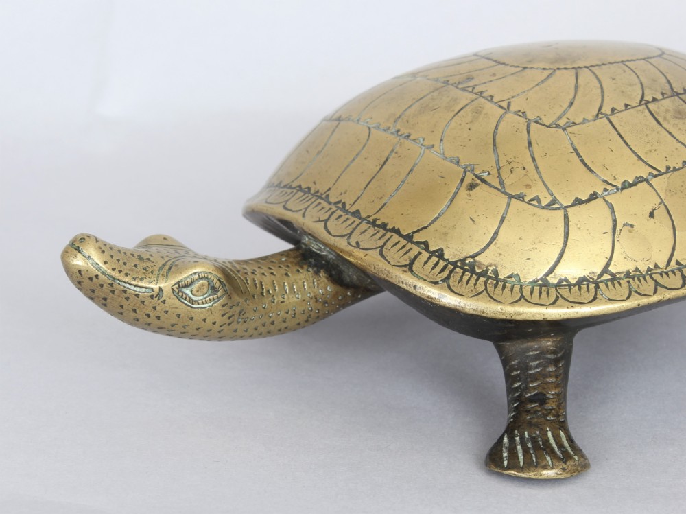 Pair of 19th century solid brass Turtles View III