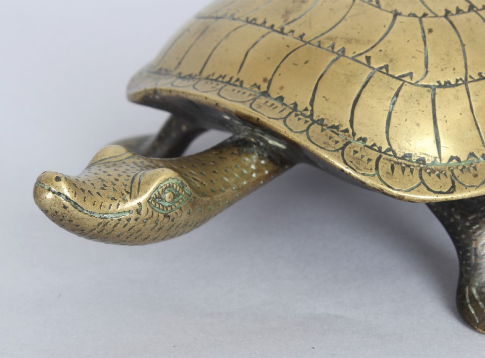 Pair of 19th century solid brass Turtles View IV