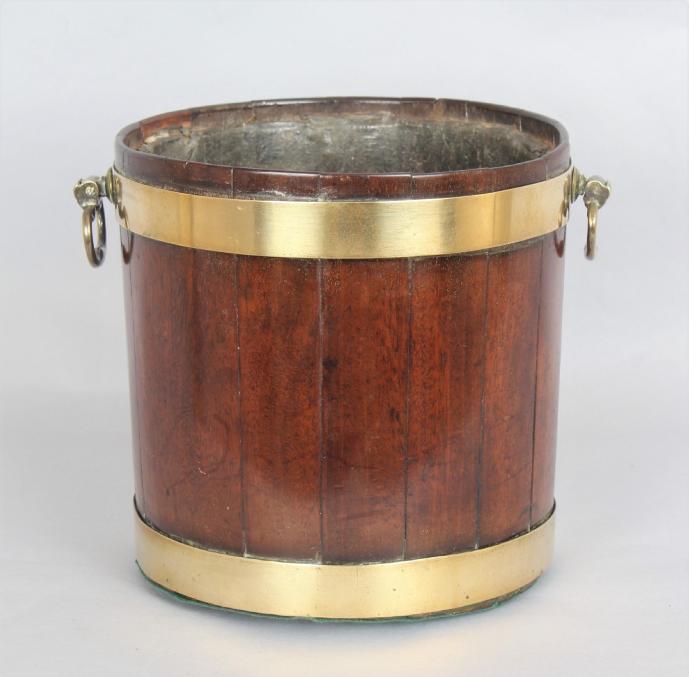 George III period small mahogany and brass banded tub