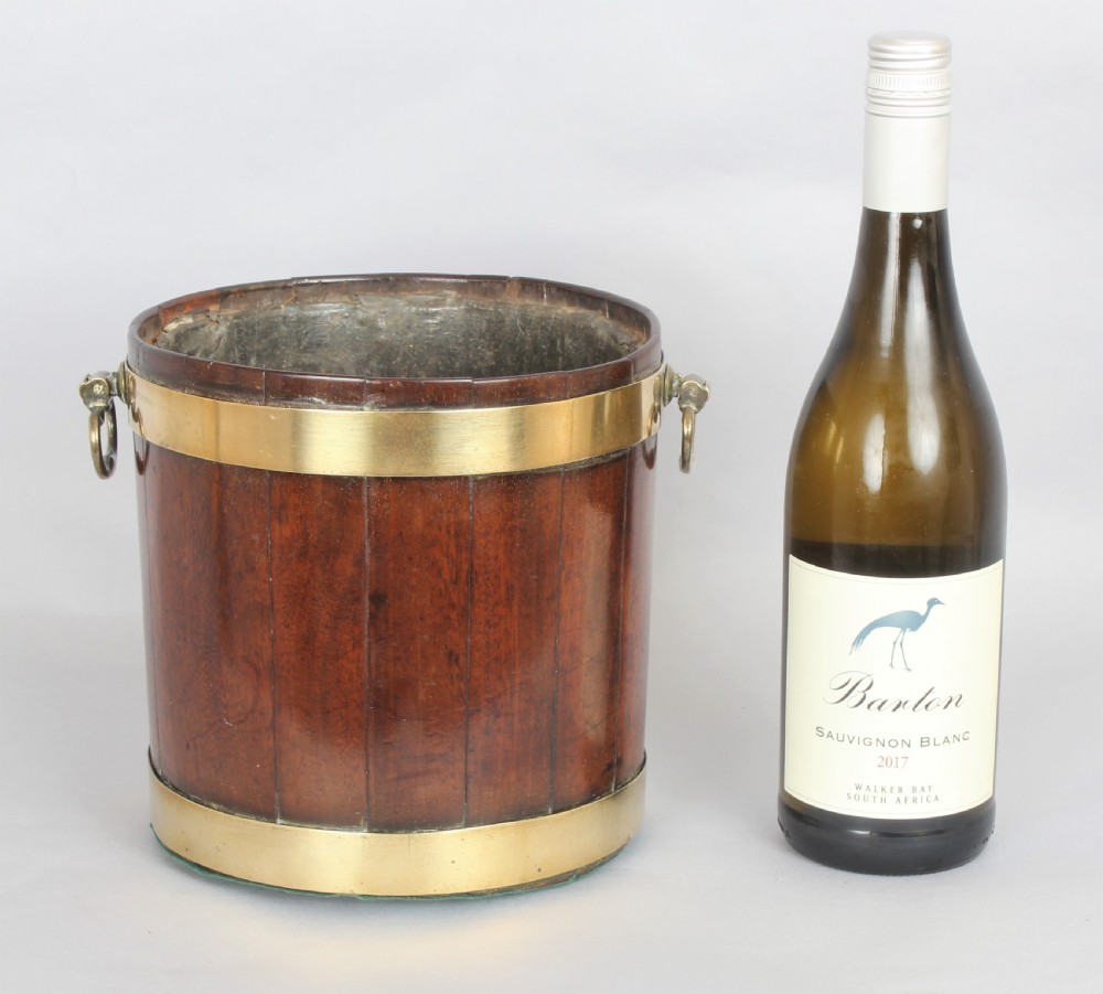 George III period small mahogany and brass banded tub View II