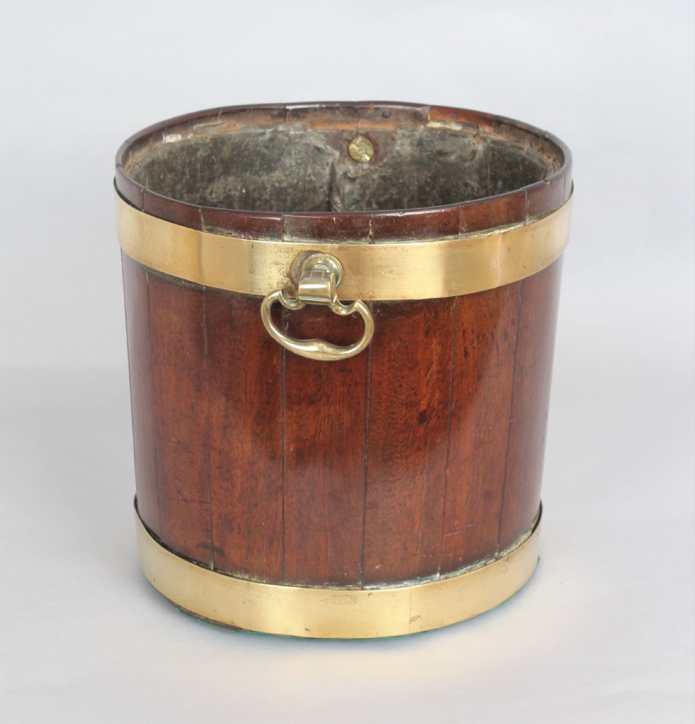 George III period small mahogany and brass banded tub View IV