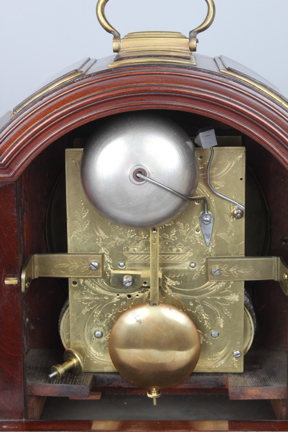 Fine George III period mahogany bracket clock View II