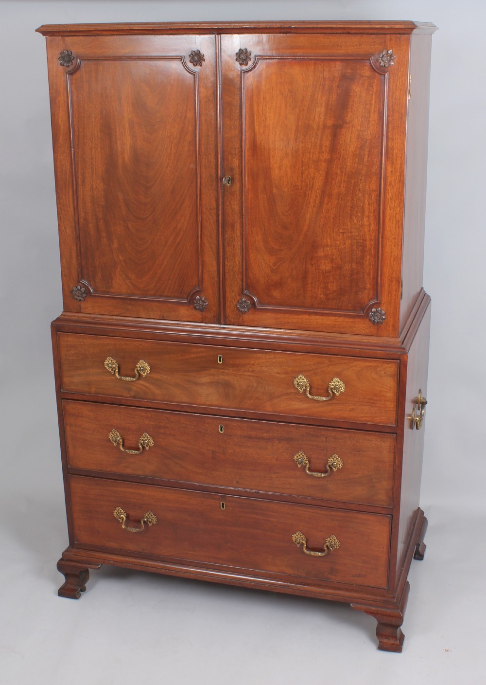 A delightfully small 18th century mahogany cabinet View III