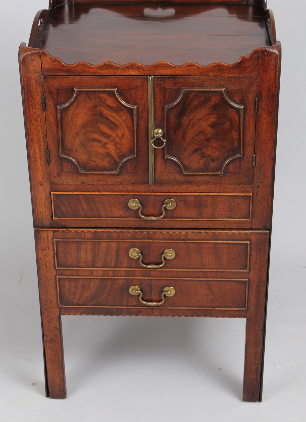 A George III period mahogany tray top bedside commode View IV