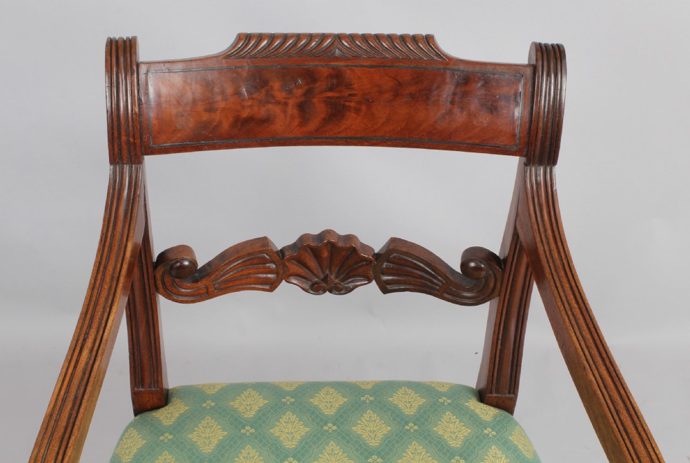 Early 19th century Regency period mahogany arm/desk chair View II