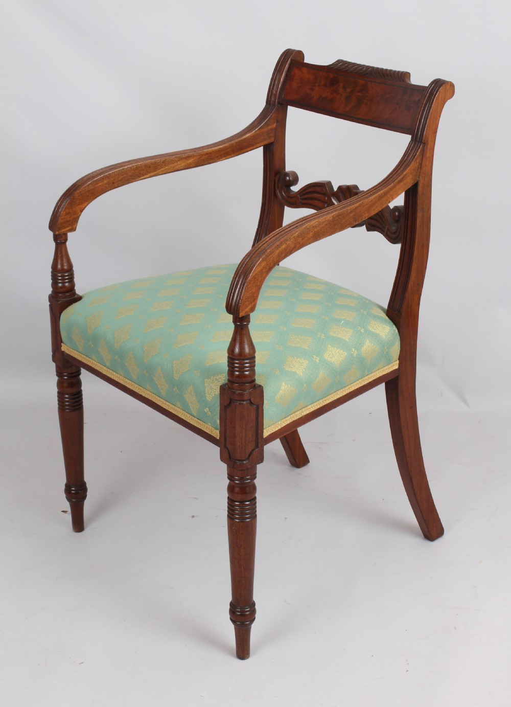 Early 19th century Regency period mahogany arm/desk chair View III