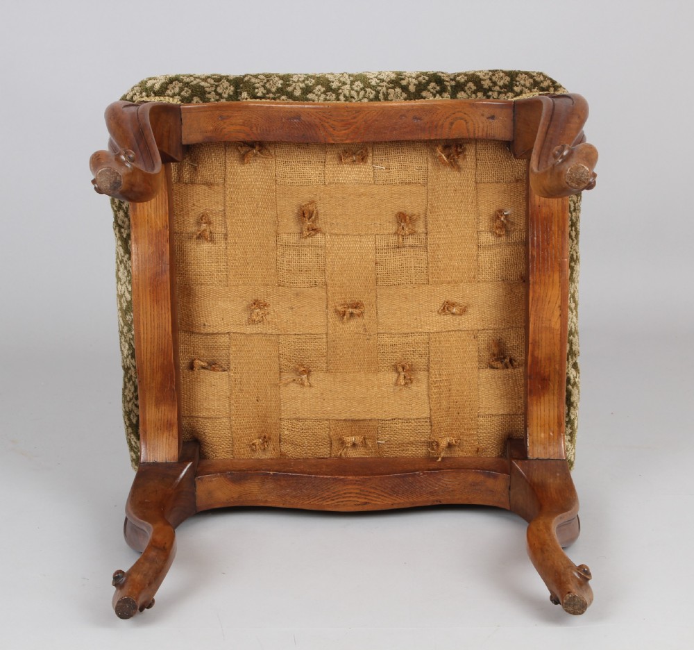 Victorian walnut stool View II