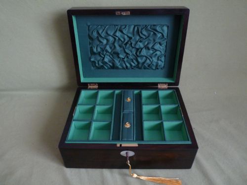 Victorian Inlaid Rosewood Jewellery Box + Tray . c1875 