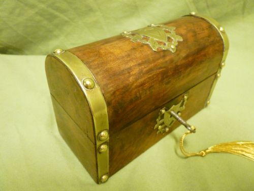 . Victorian Mahogany Scent Bottle Box + Bottles. C1880.