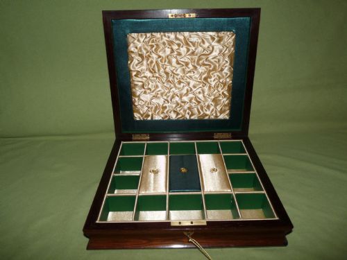 Inlaid  Jewellery Box. Plush Interior. c1890 