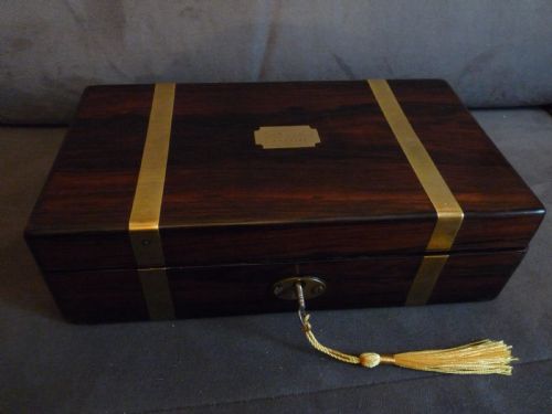  Brass Bound Jewellery Box. c1840