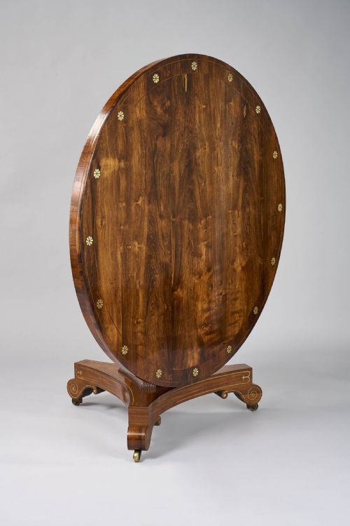 fig 1. Fine George III period rosewood brass inlaid centre table