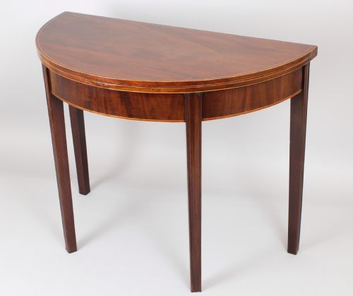 George III Period Mahogany Semi-circular Tea Table