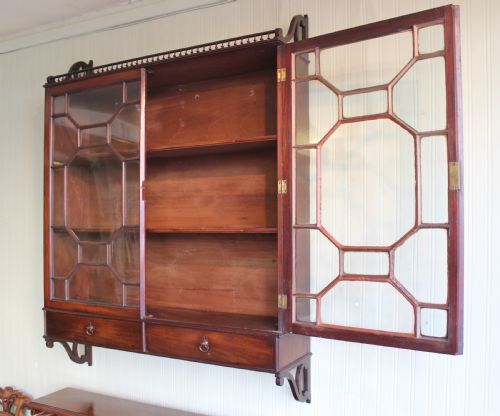 George III Period Wall-mounted Mahogany Display-cabinet