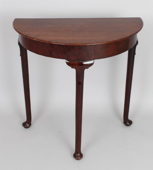 GEORGE II WALNUT HALF ROUND SIDE TABLE - ADDITIONAL PHOTO 1